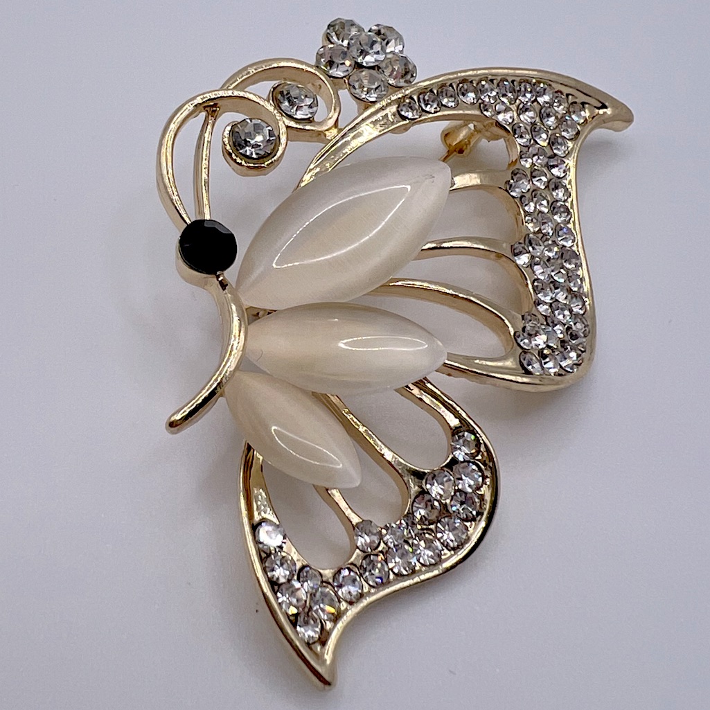 Butterfly Side Profile Gold Tone Brooch